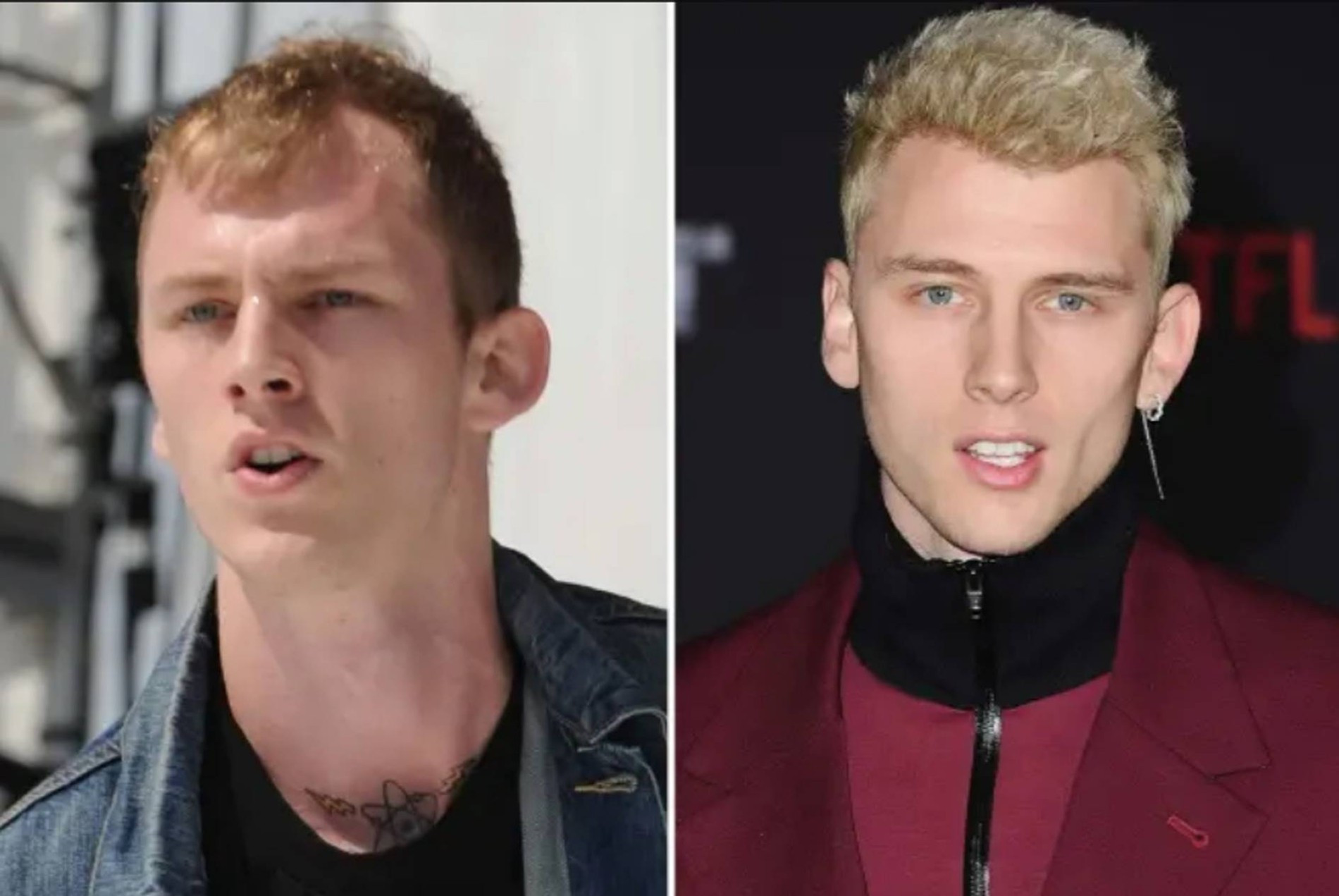 Трансформация прически Machine Gun Kelly 
Фото: the-sun.com