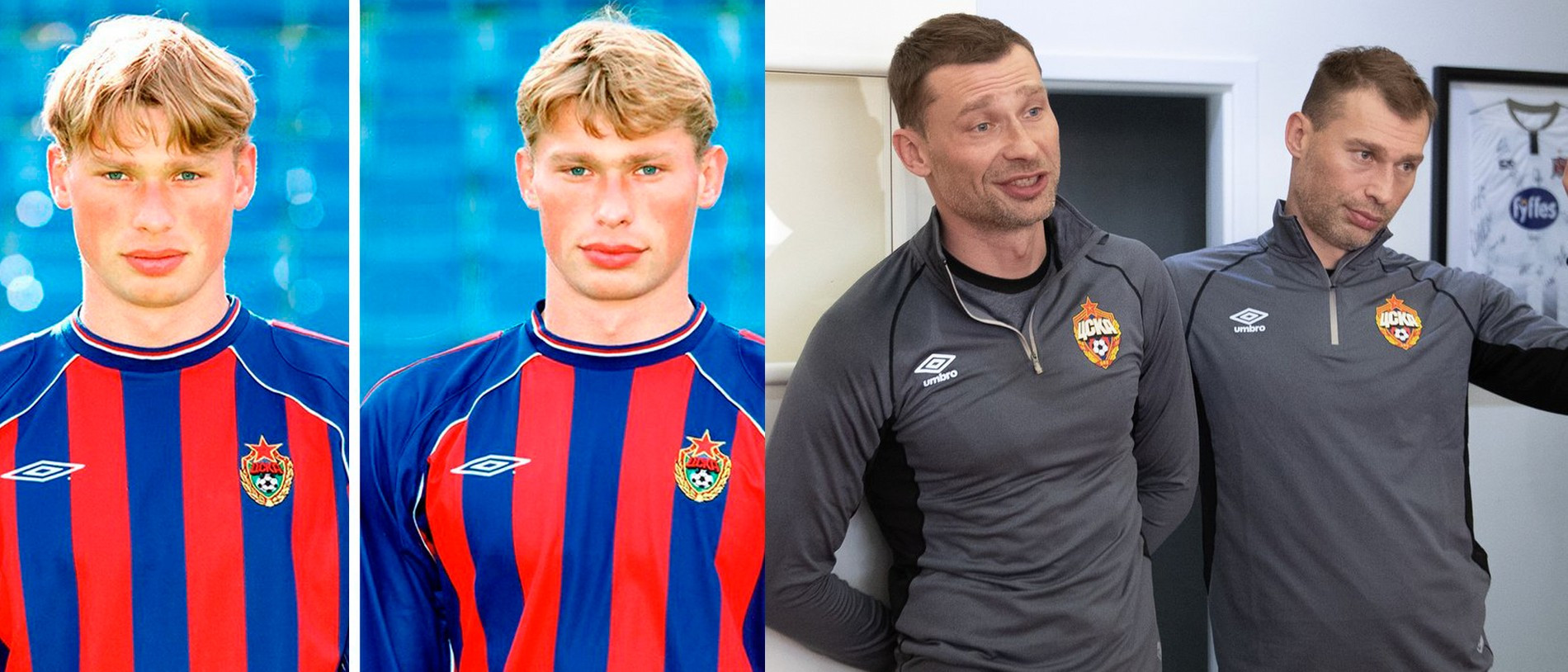 Василий и Алексей Березуцкие тогда и сейчас.
Фото: Super