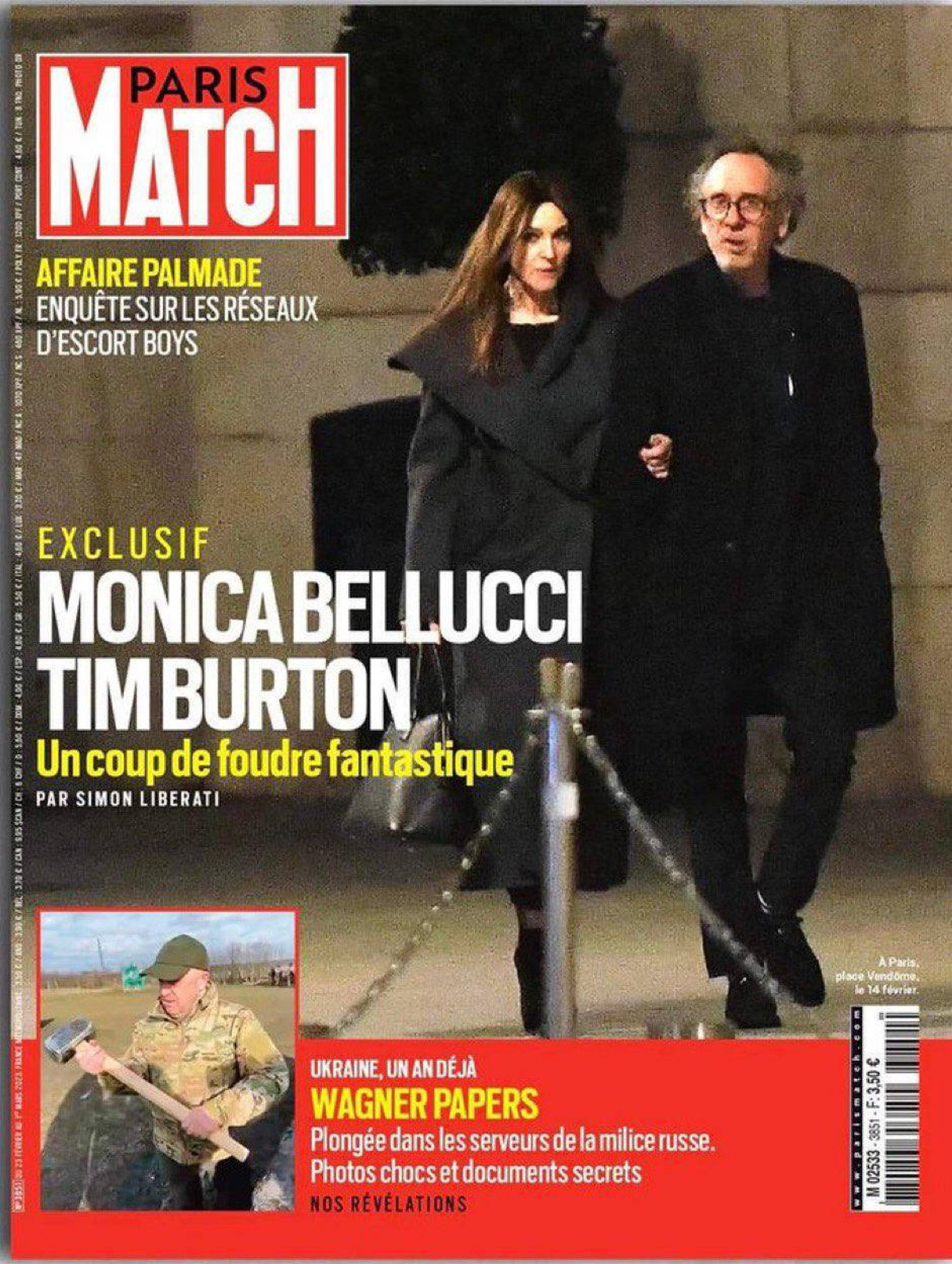 Моника Беллуччи и Тим Бертон
Обложка журнала Paris Match