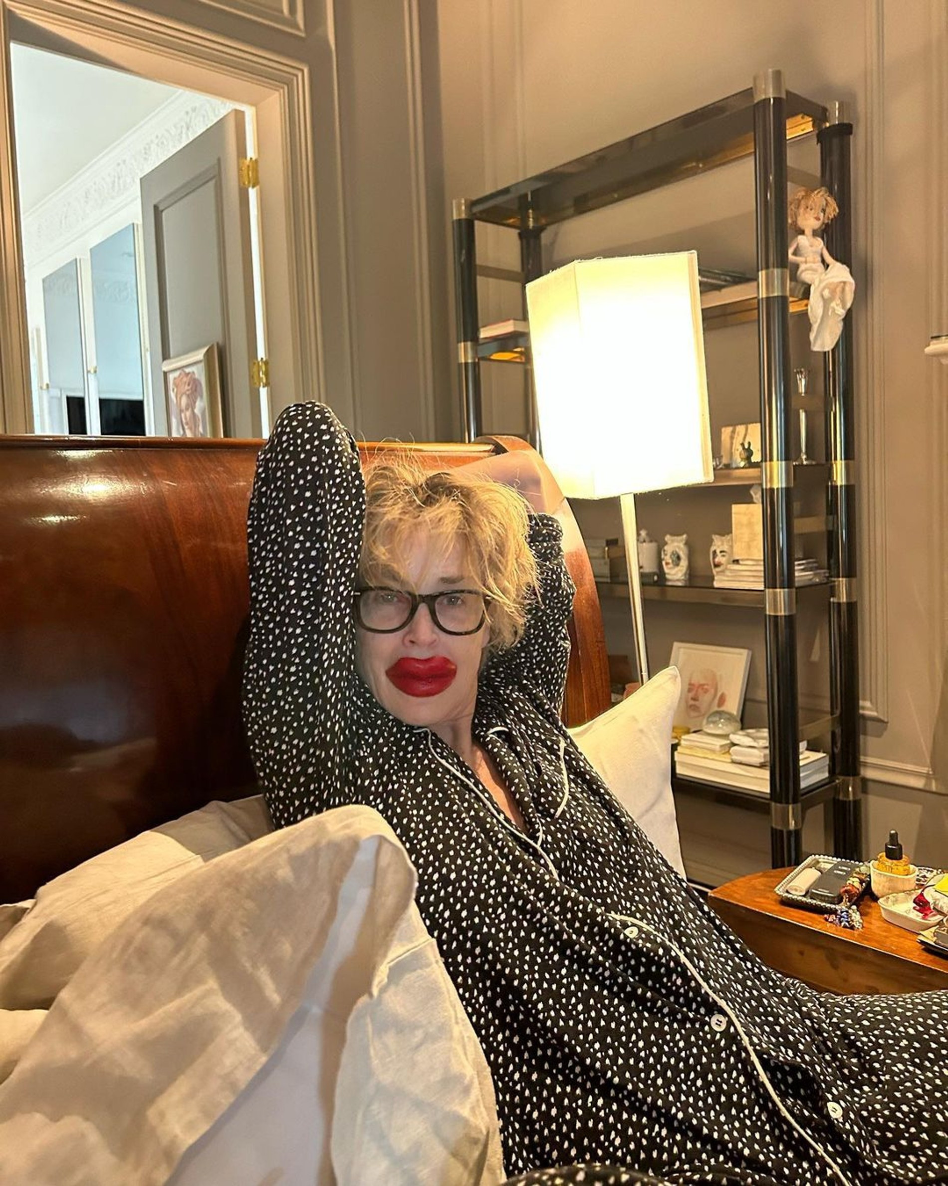 Шэрон Стоун с новыми губами
Фото: Инстаграм* @sharonstone