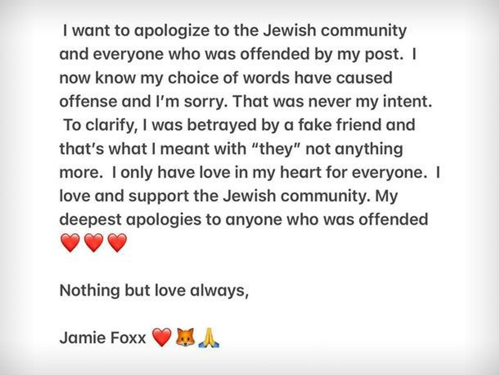 Скриншот: Инстаграм* @iamjamiefoxx