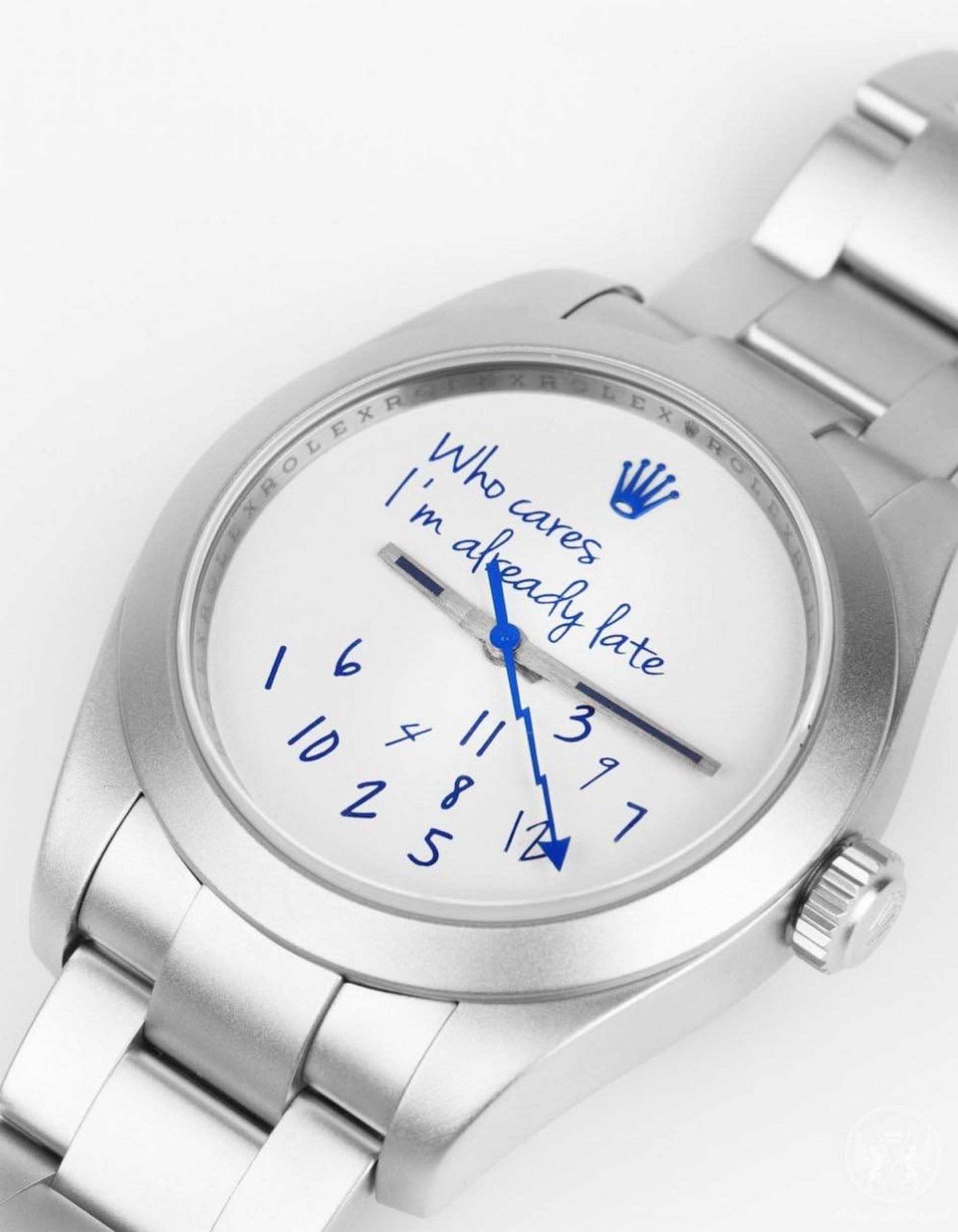 Кастомизированные часы Rolex Milgauss Who cares I’m already late