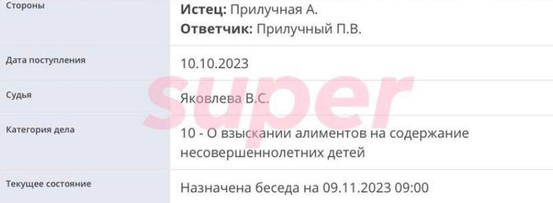 Скриншот с сайта московских судов