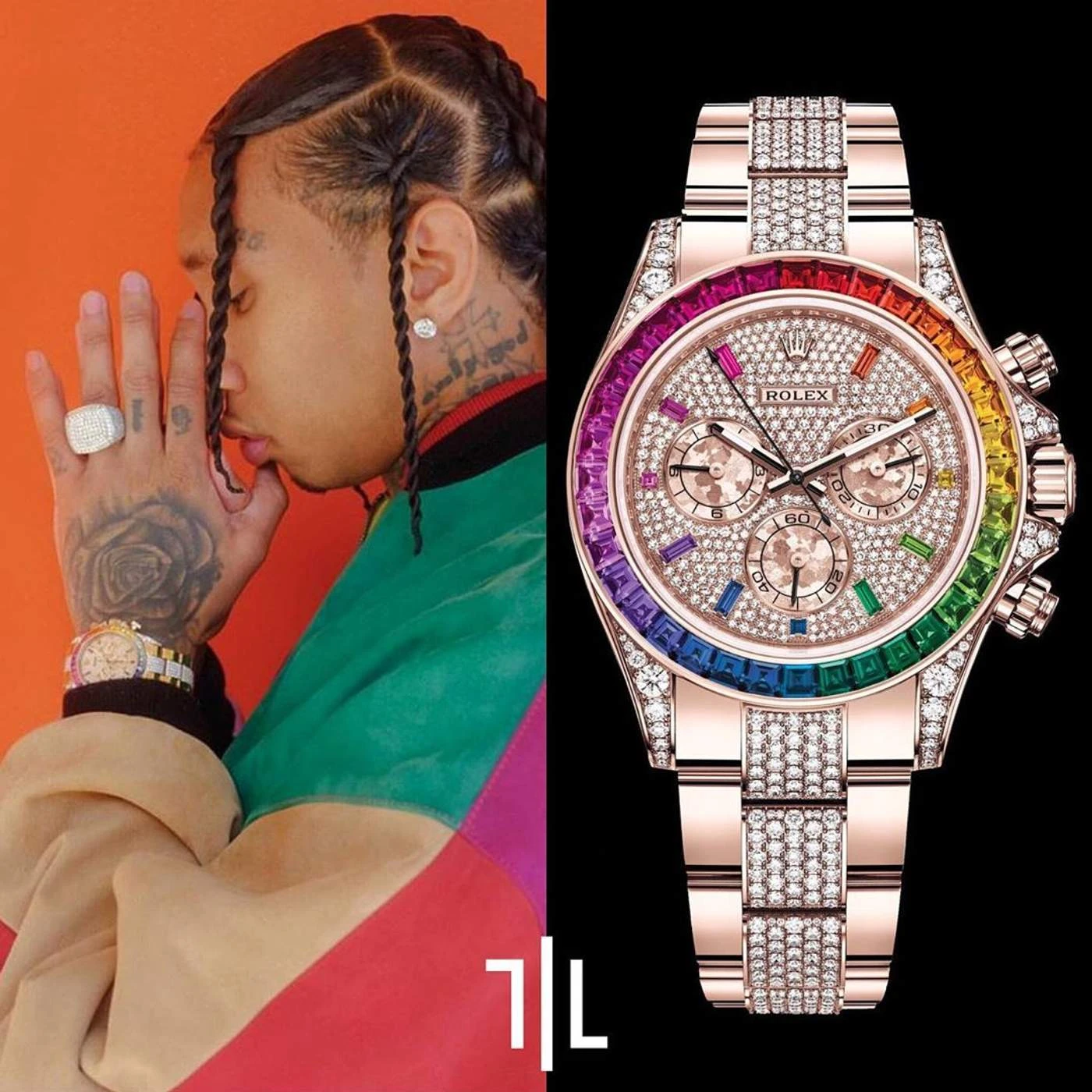 Tyga в Rolex Cosmograph Daytona "Rainbow". Цена — $ 400 000 (25,2 млн)