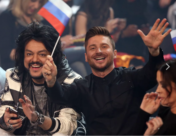 Филипп Киркоров и Сергей Лазарев на «Евровидении« в 2016-м году в Стокгольме. Фото: Социальные сети