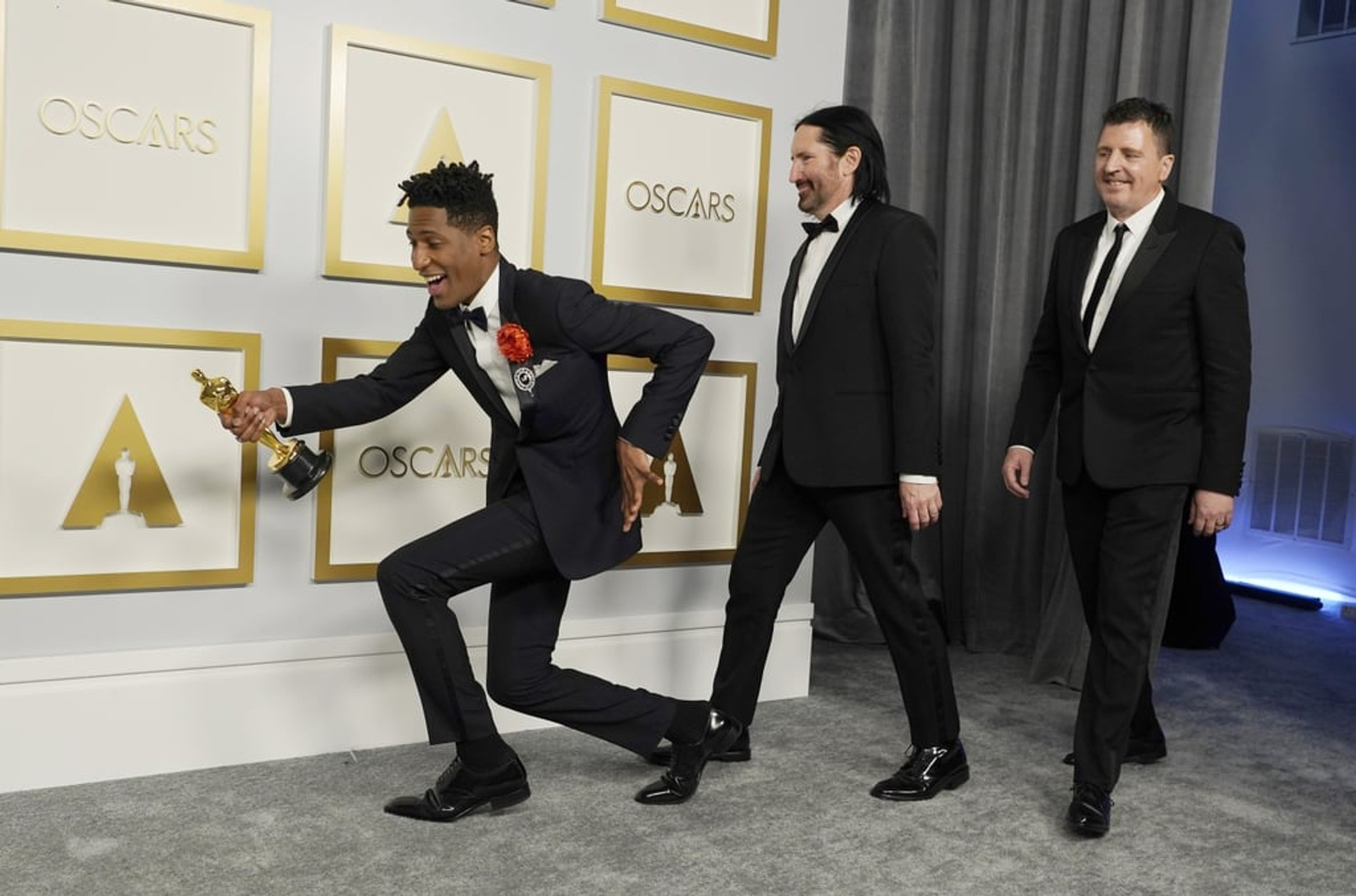 Джон Батист, Трент Резнор и Аттикус Росс на премии «Оскар-2021»
Фото: Getty Images
