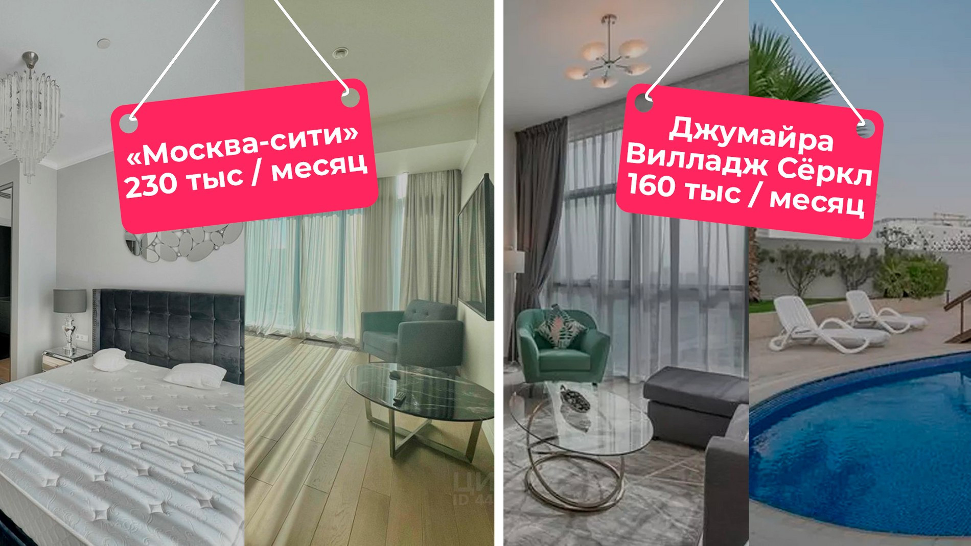 Источники: ЦИАН, Property Finder коллаж Super.ru
