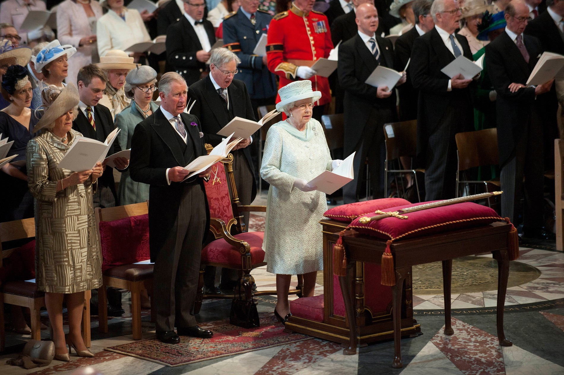 Елизавета на службе в честь ее 60-летнего правления в соборе Святого Павла, 2012 г.