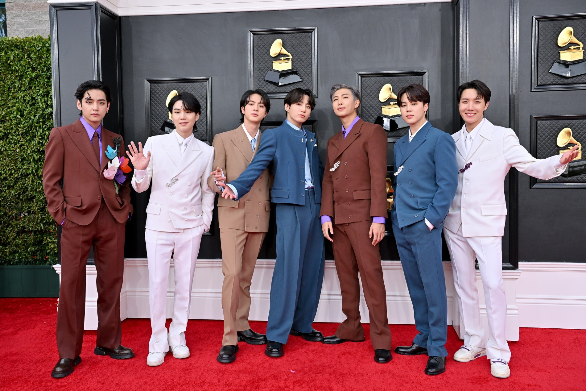 Группа BTS на церемонии вручения премии Grammy в 2022 году. Фото: Getty Images