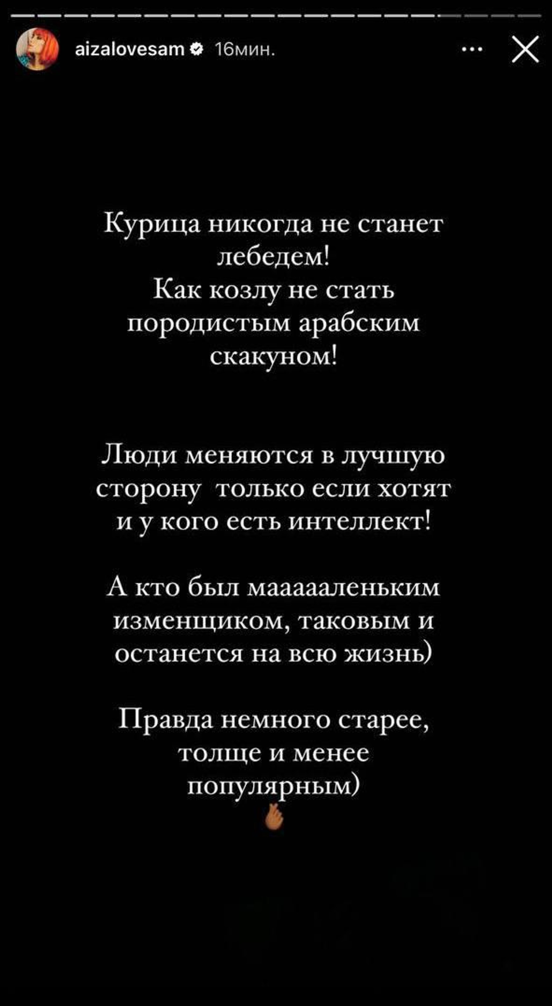 Бывшая жена Гуфа опубликовала сразу несколько сторис на животрепещущую тему
Фото: Инстаграм