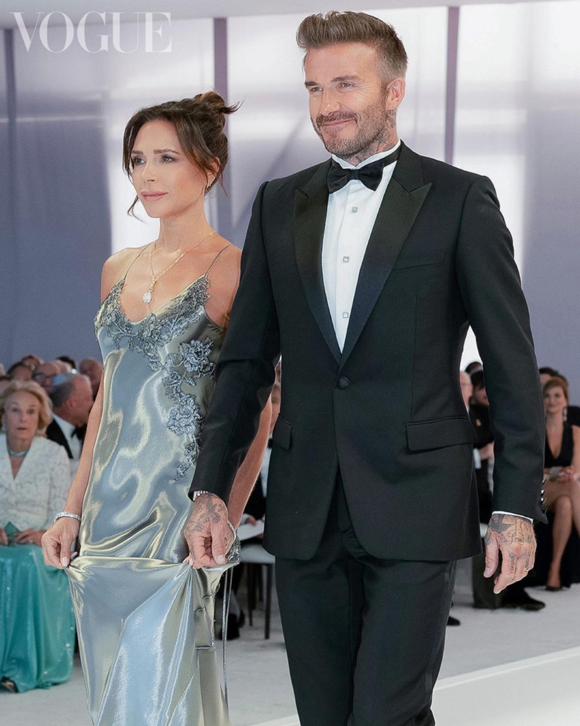 Виктория и Дэвид Бекхэм на свадьбе сына
Фото: Vogue