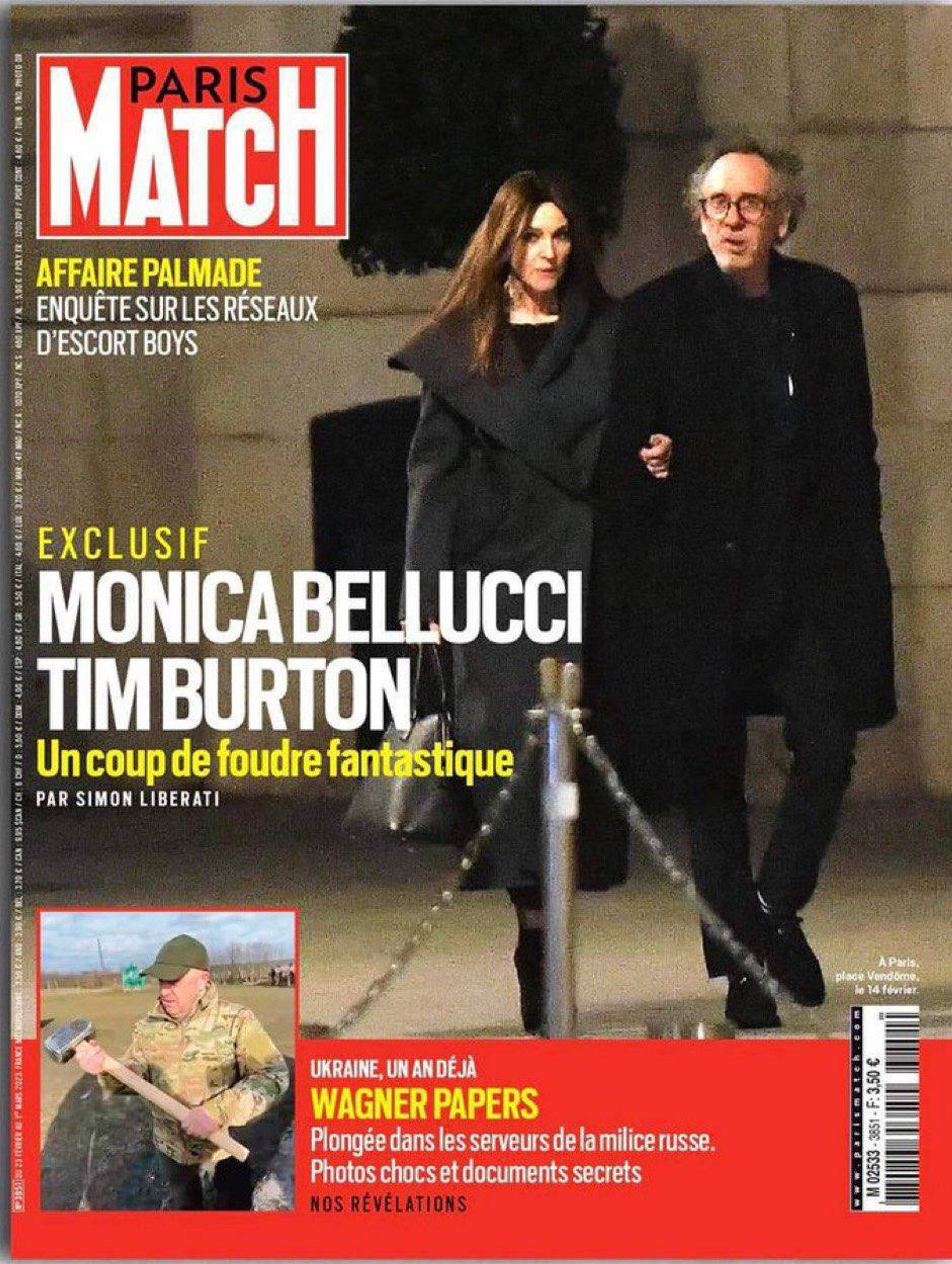 Моника Беллуччи и Тим Бертон 
Обложка журнала Paris Match