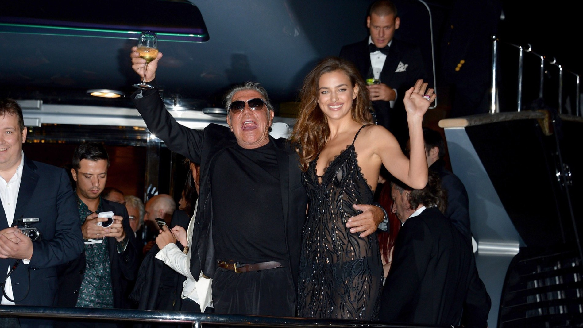 Роберто Кавалли и Ирина Шейк на вечеринке
Фото: Getty Images