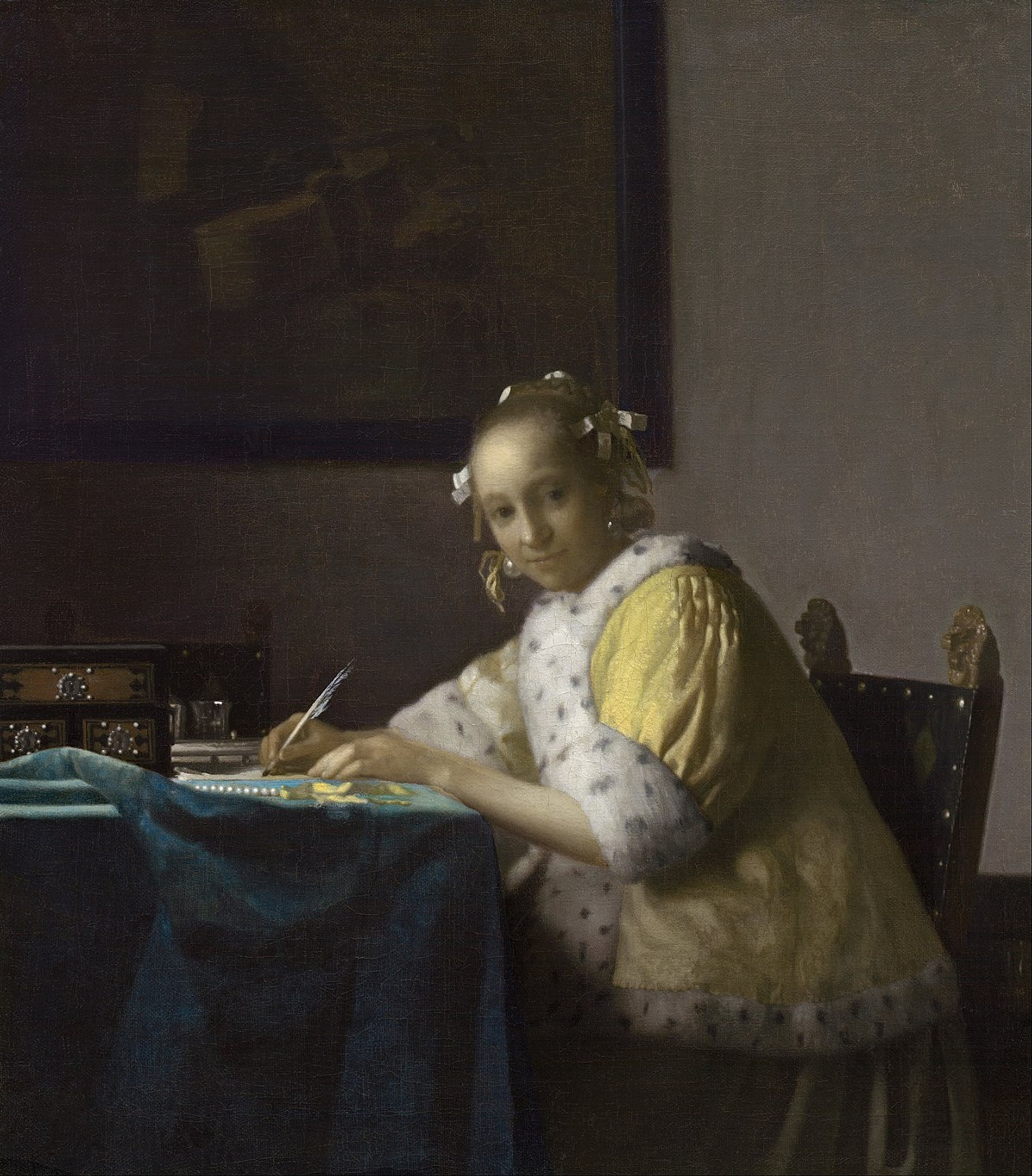 Ян Вермеер. Дама, пишущая письмо. 1665 г. Источник: gallerix.ru