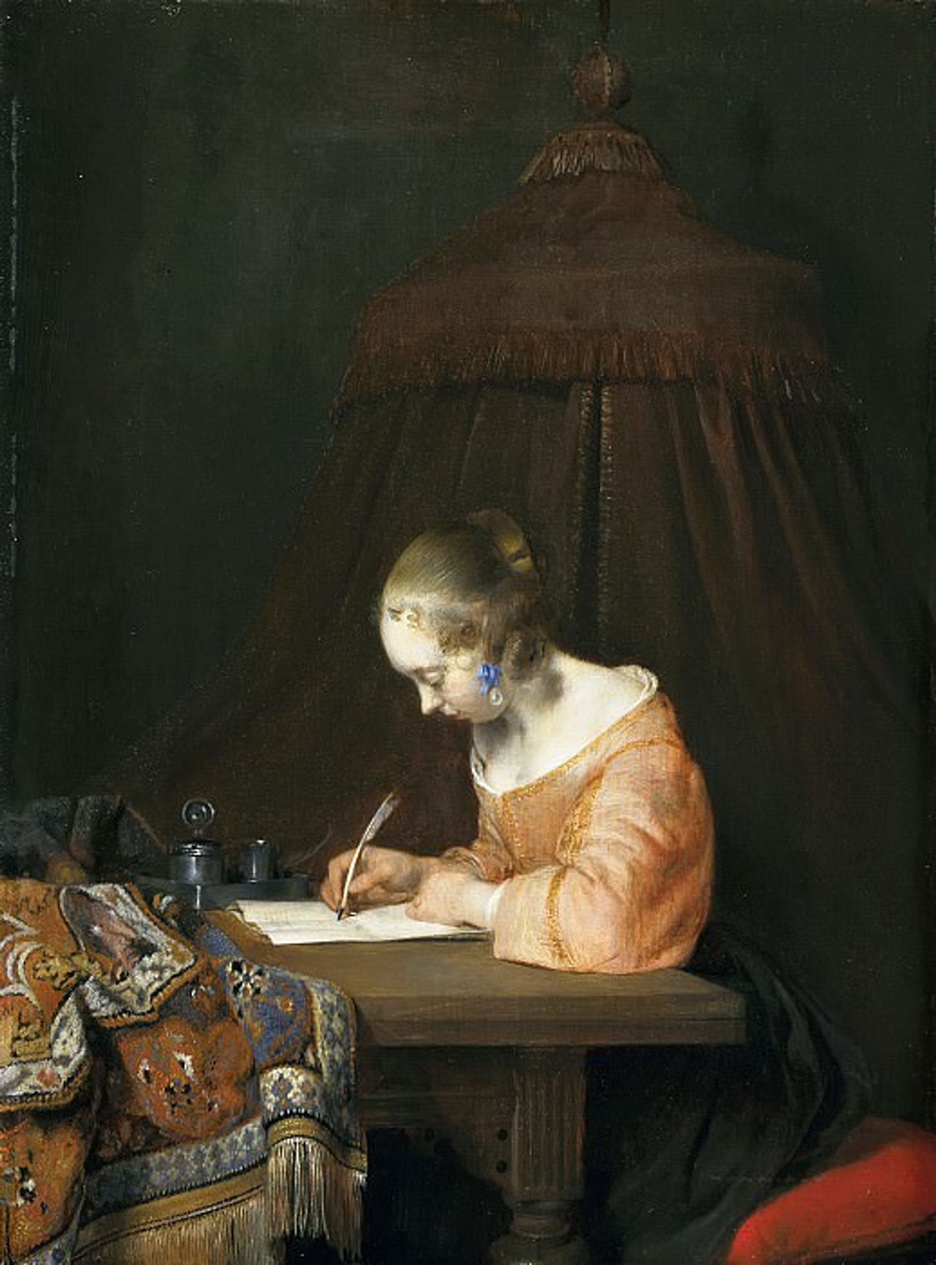 Герард Тербох. Женщина, пишущая письмо. 1655 г. Источник: gallerix.ru