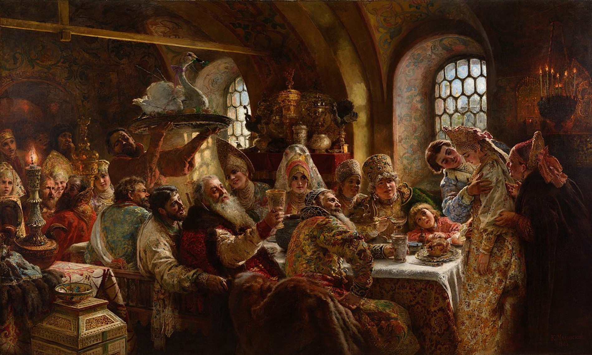 Константин Маковский. «Боярский свадебный пир» (1883)