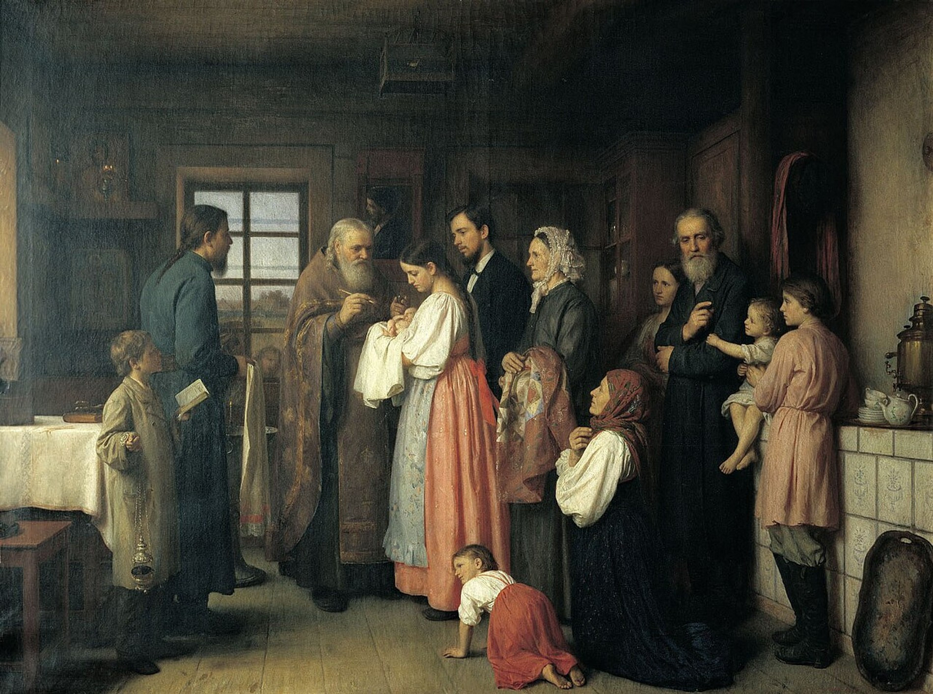Аким Карнеев. «Крестины» (1857)