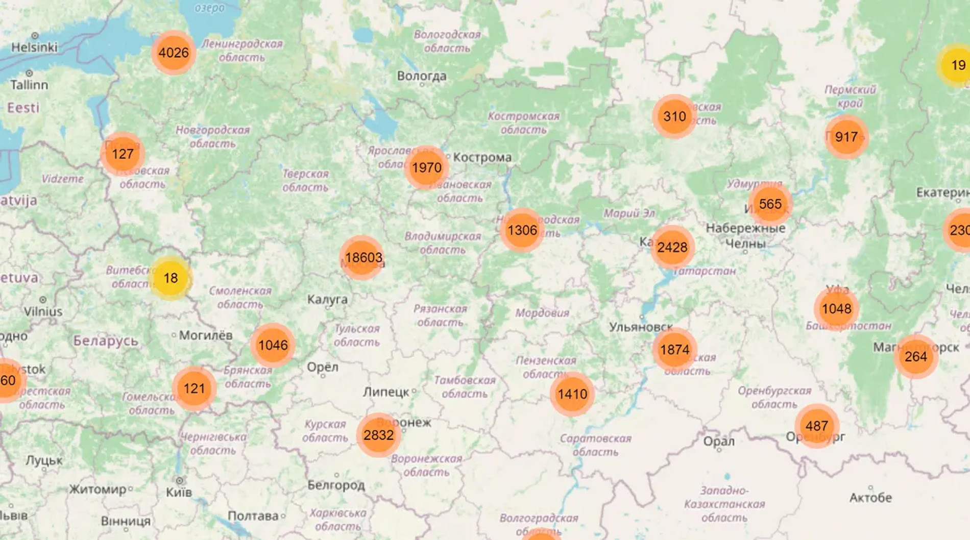 Карта слива Яндекс Еды. Источник: соцсети