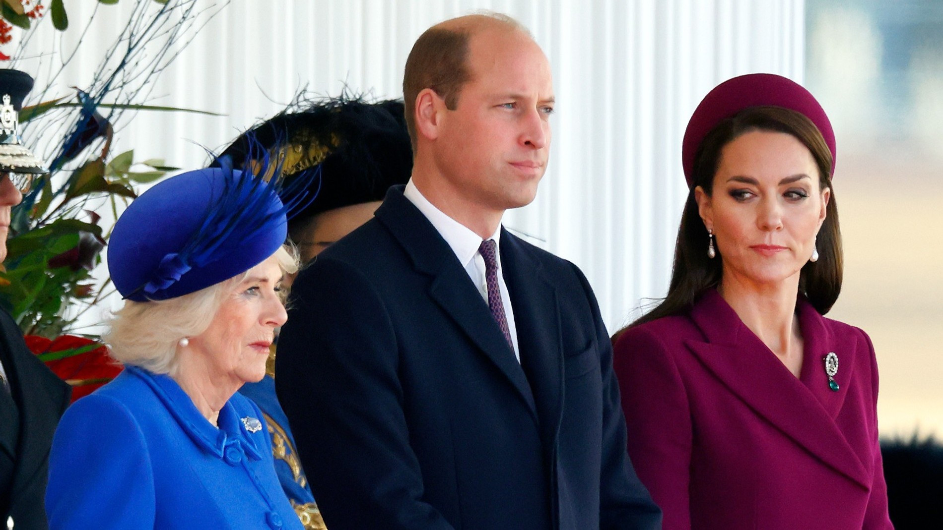 Королева-консорт Камилла, принц Уильям и Кейт Миддлтон. Фото: Getty Images