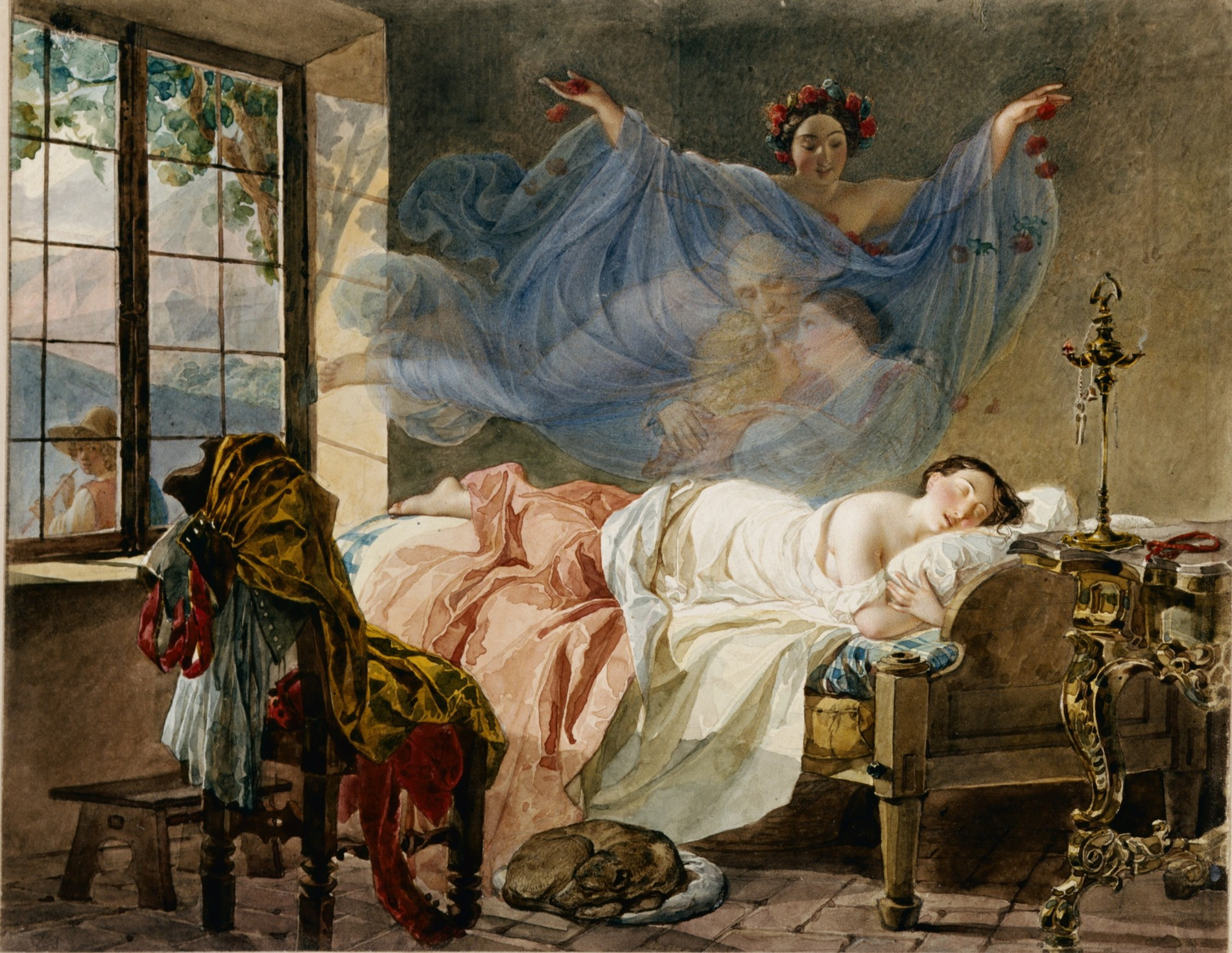 Карл Брюллов. Сон молодой девушки перед рассветом, 1830-1833 гг. Источник: Gallerix 