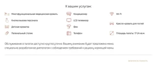 Описание палаты «Делюкс»