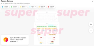 Схема зала с выкупленными билетами от 19 марта на концерт Ларисы Долиной в Подольске. Фото: Super