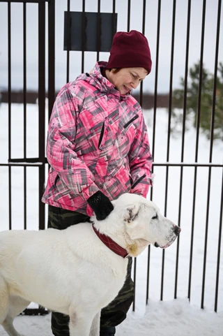 Соосновательница DogSpace Ирина с алабаем Бетти. Фото: Super.ru / Александра Марченко