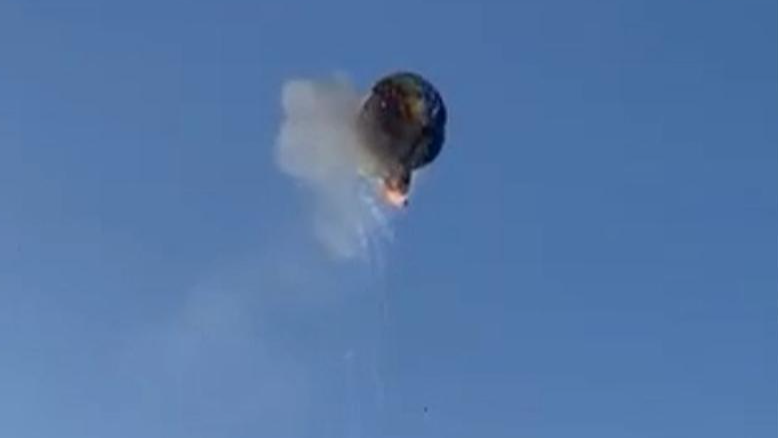 Кадр из видео с падением воздушного шара в Бразилии: соцсети