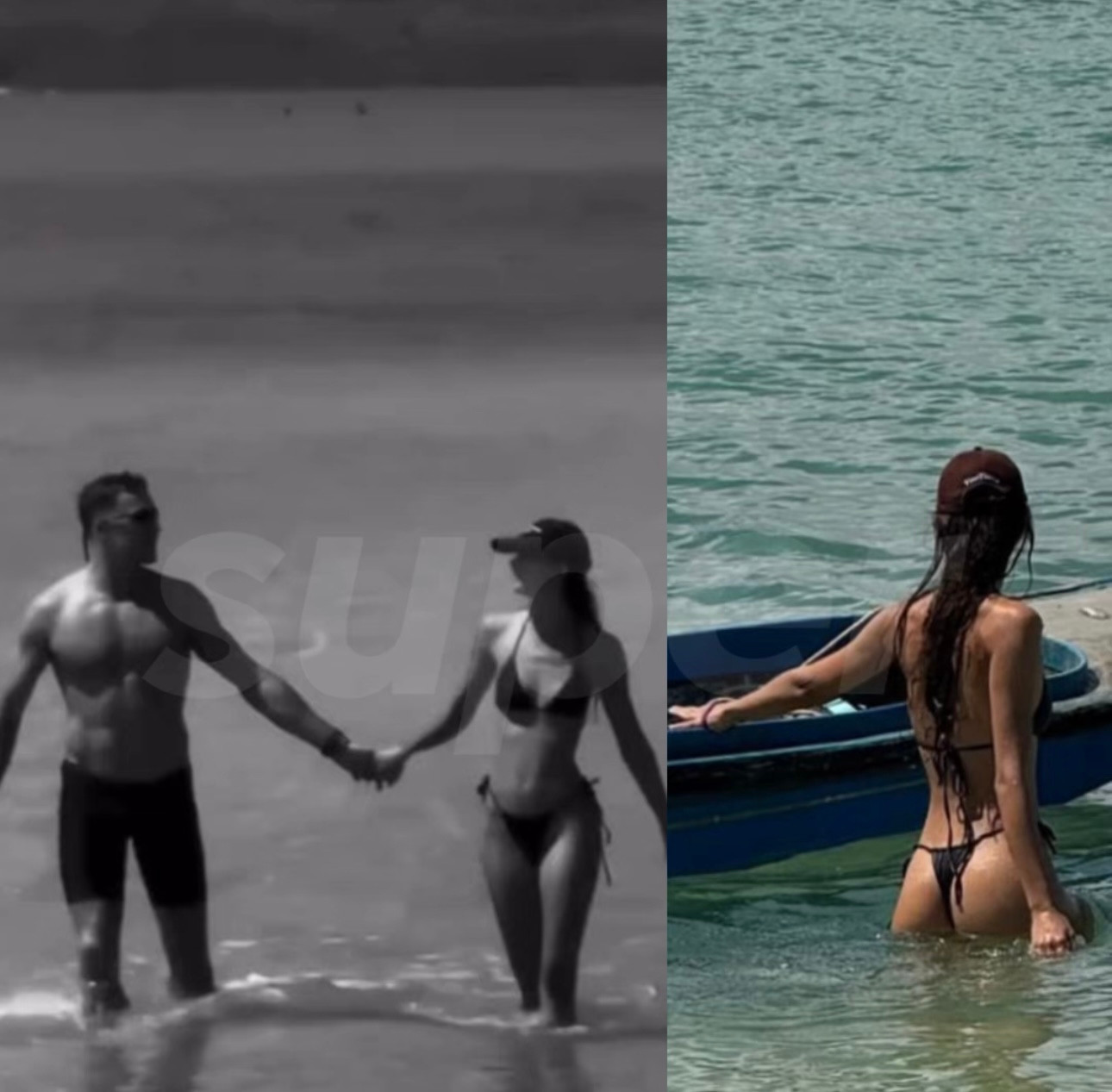 Слева — публикация Олега Майами с предполагаемой возлюбленной во время отдыха в Таиланде, справа — фото Эмилии Шрамко. Коллаж: Super