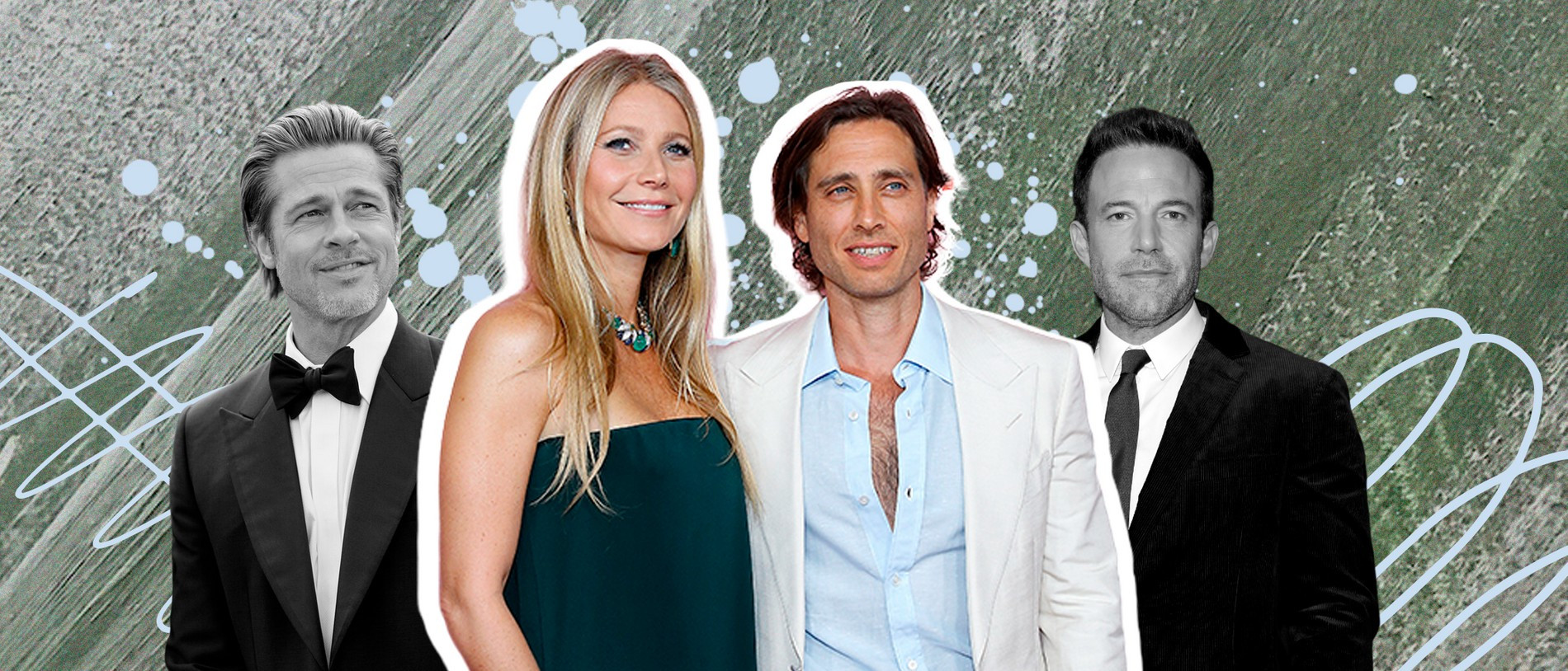 Брэд Питт, Гвинет Пэлтроу, Брэд Фэлчак и Бен Аффлек 
Коллаж Super 