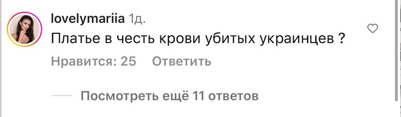 Комментарии хейтеров на страницы Анны Линниковой в Инстаграме (запрещен в РФ)