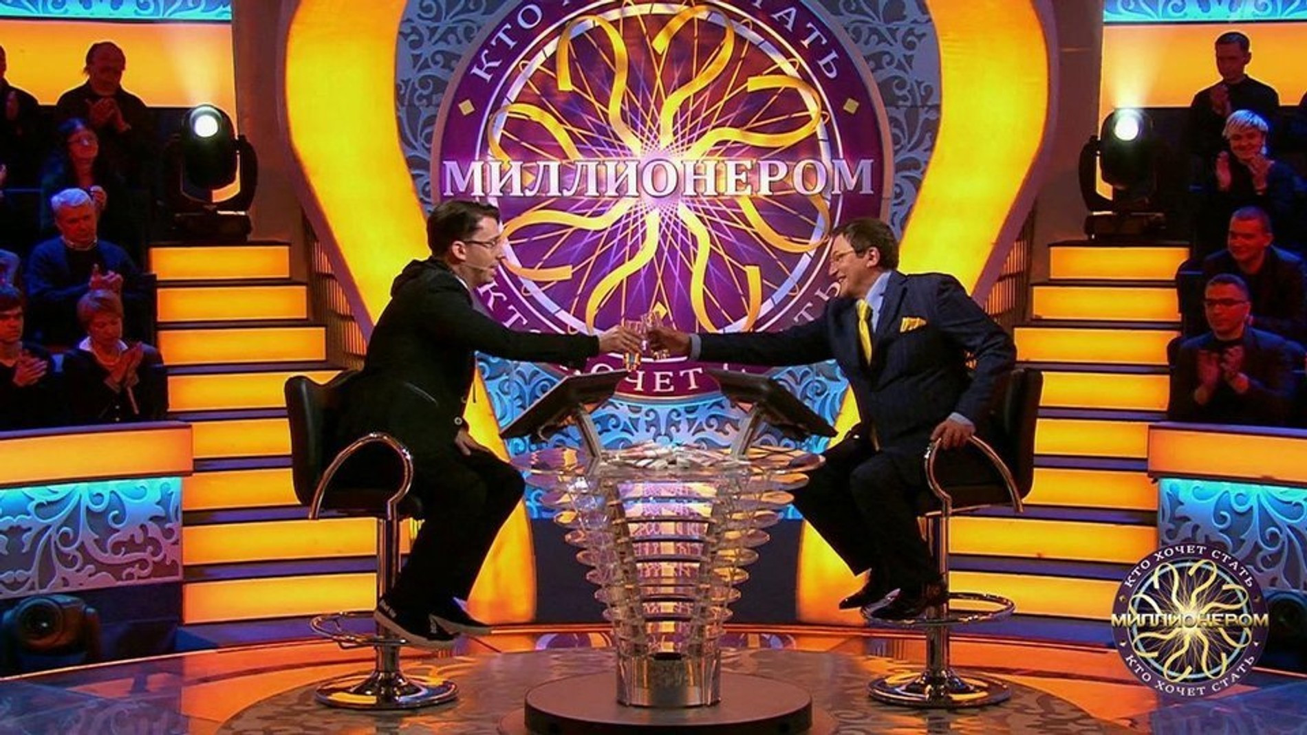 Максим Галкин* и Дмитрий Дибров на программе «Кто хочет стать миллионером?»
Фото: Первый канал