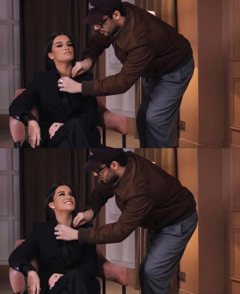 Ксения Бородина и Алеко на съемках интервью для YouTube-канала Надежды Стрелец. Источник: Инстаграм (запрещен в РФ) / aleko_n