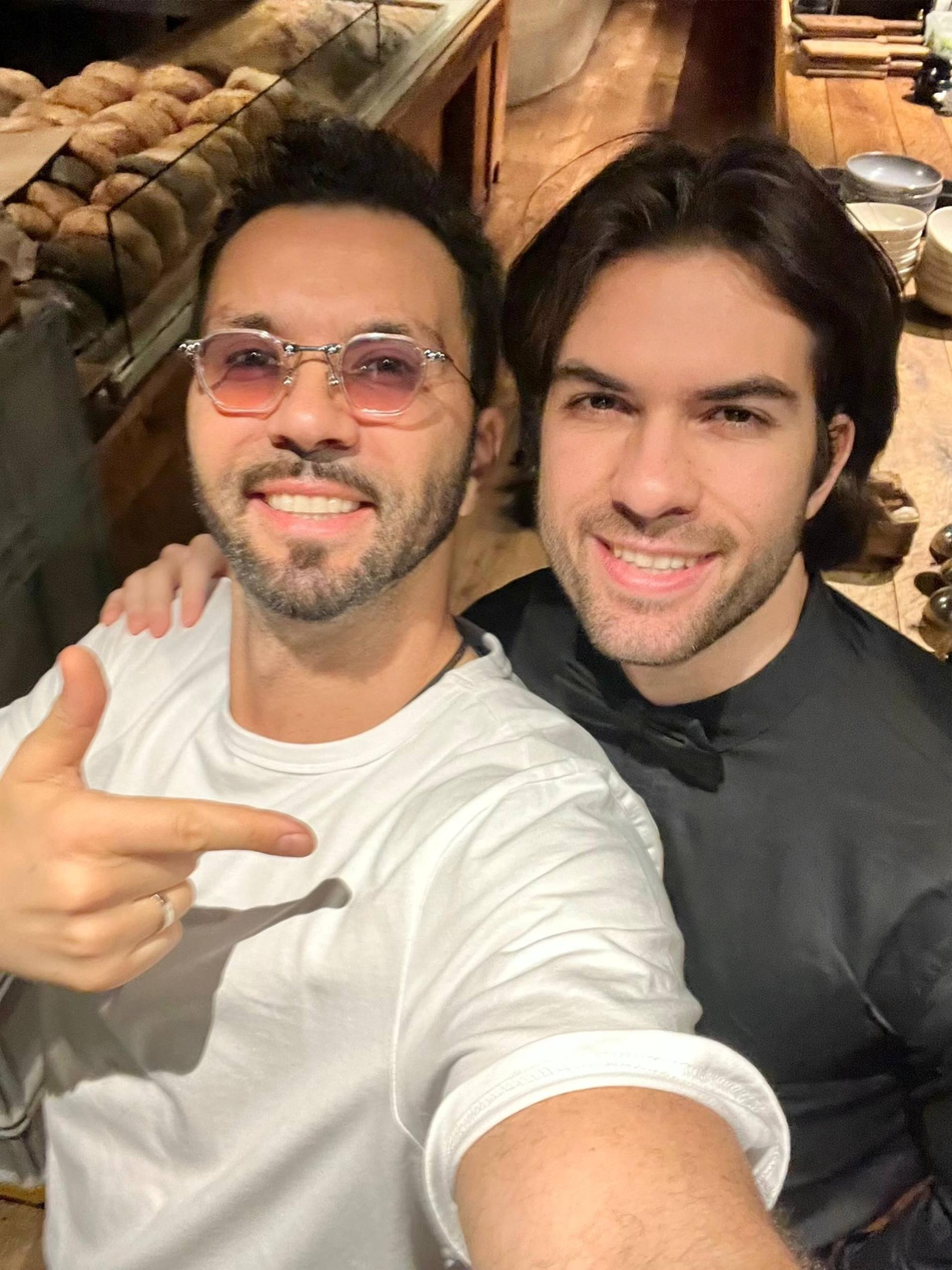 Денис Клявер с сыном. Фото: Telegram @denisklyaver