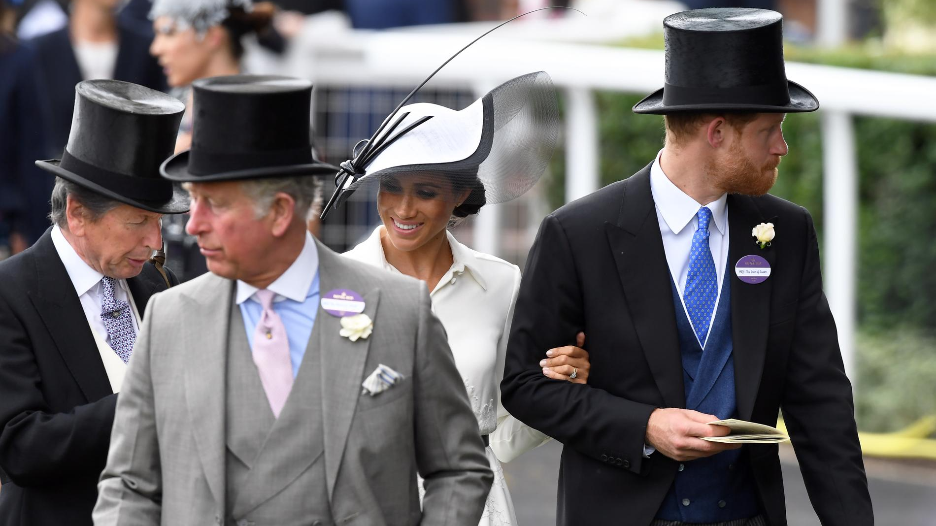 Карл III, Меган Маркл и принц Гарри. Фото: Getty Images