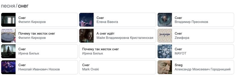 Примеры песен с одинаковым названием