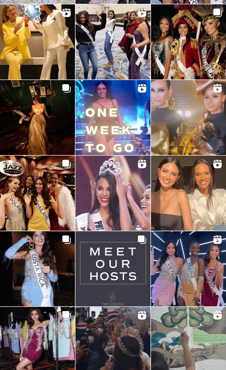 Отсутствие фотографий Анны Линниковой в официальном аккаунте конкурса в Инстаграме (запрещен в РФ)