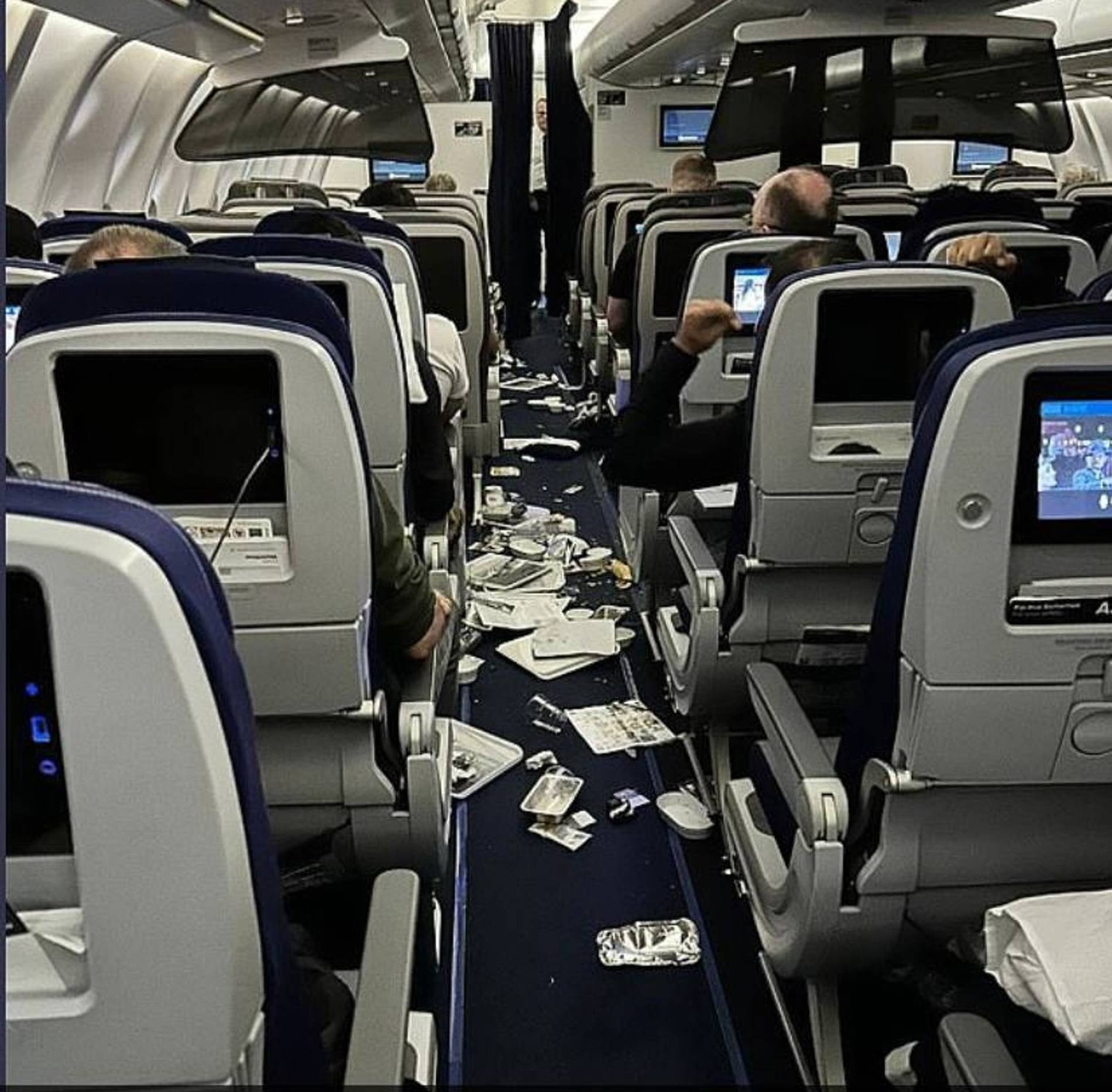 Фото, сделанное одним из пассажиров рейса 
Фото: Твиттер