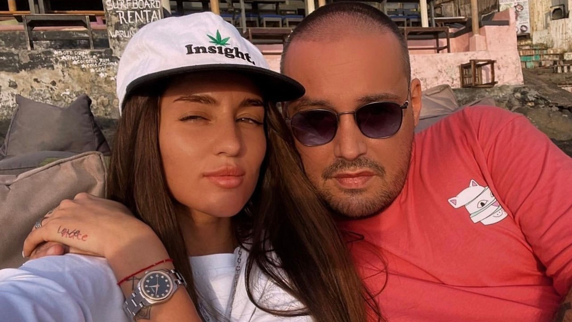 Гуф с женой Юлией 
Фото: Инстаграм (запрещен в РФ) @yuliakorolevaa