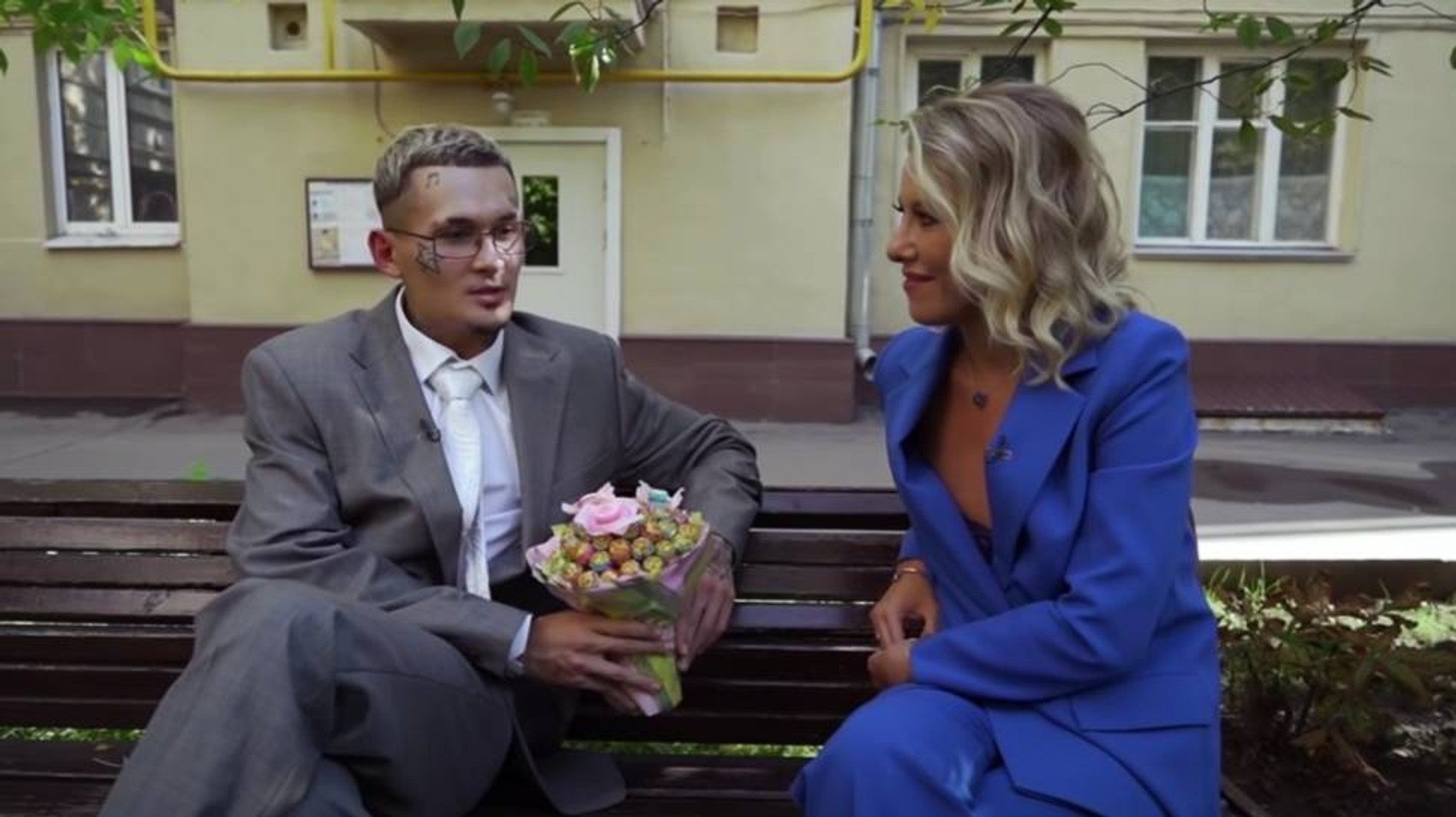 Моргенштерн* и Ксения Собчак. Скриншот: YouTube / sobchak