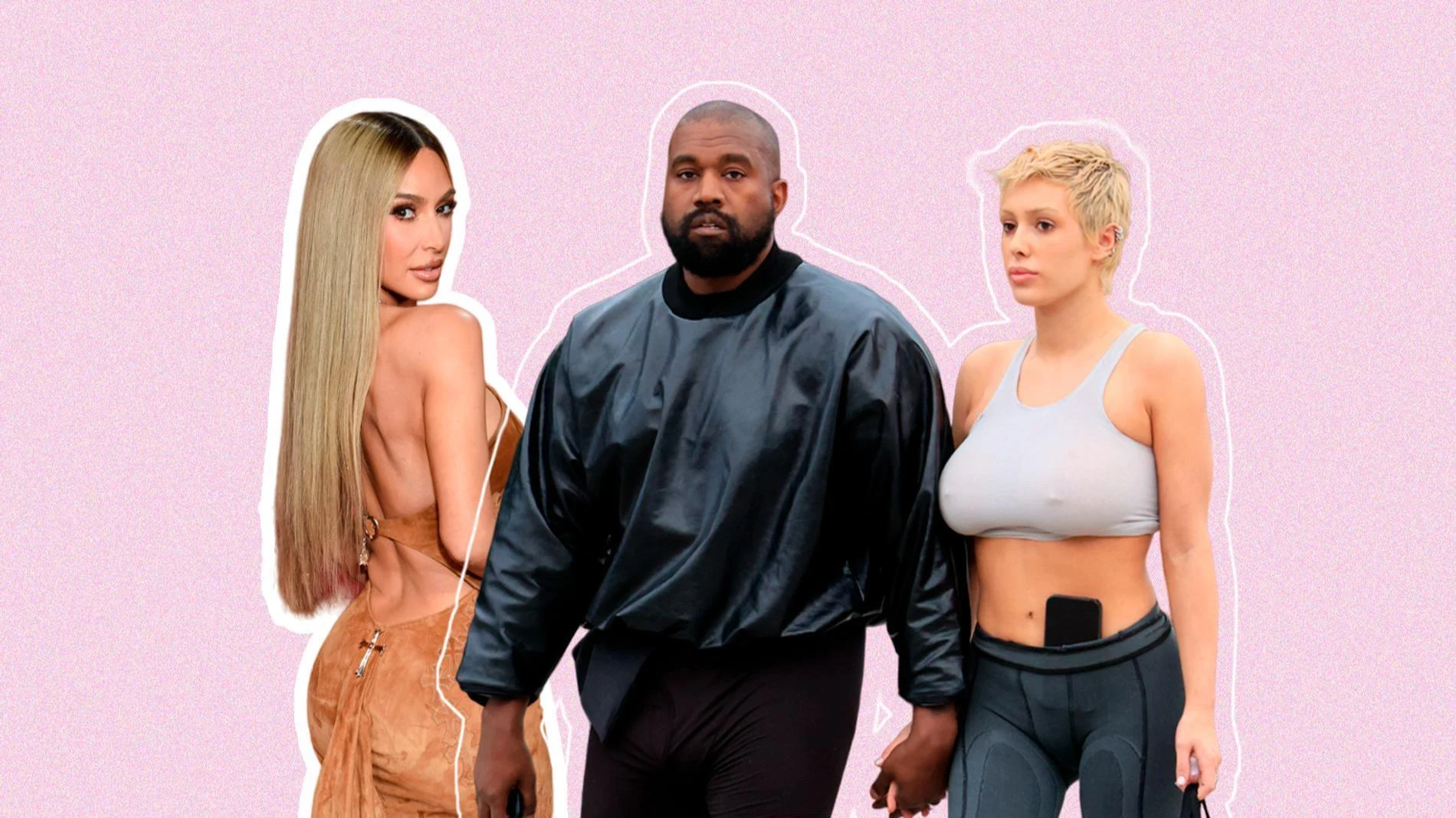 Ким Кардашьян/Канье Уэст/Бьянка Цензори. Коллаж Super