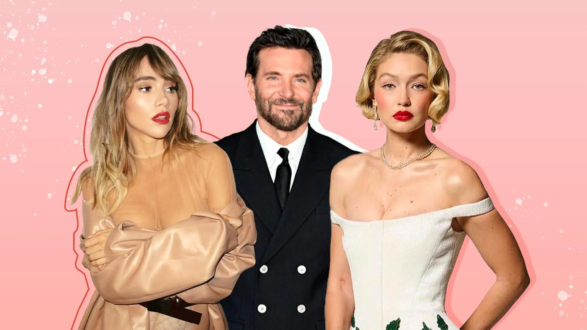 Сьюки Уотерхаус / Брэдли Купер / Джиджи Хадид. Фото: Getty Images. Коллаж: Super