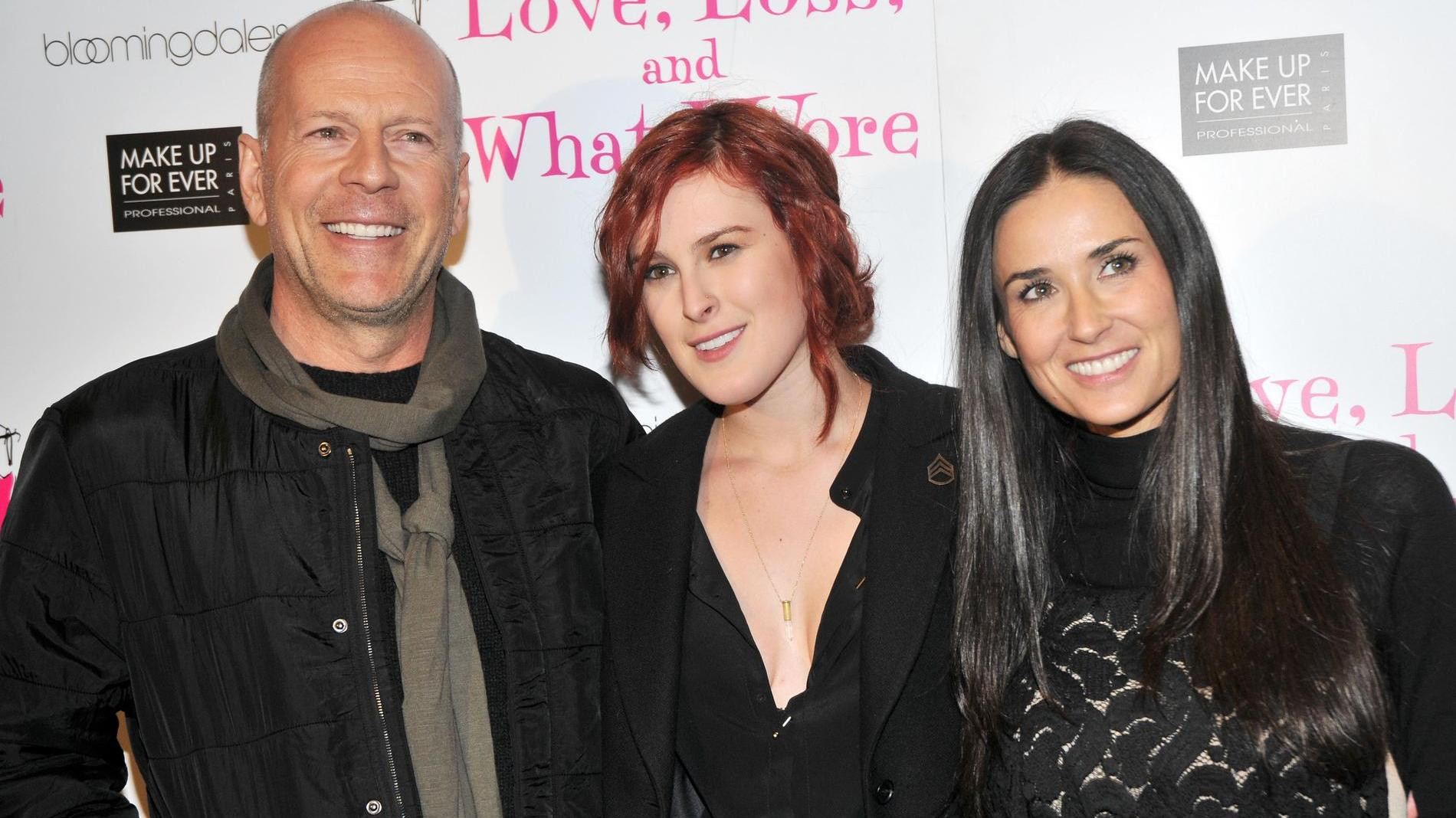 Брюс Уиллис и Деми Мур с дочерью Румер. Фото: Getty Images